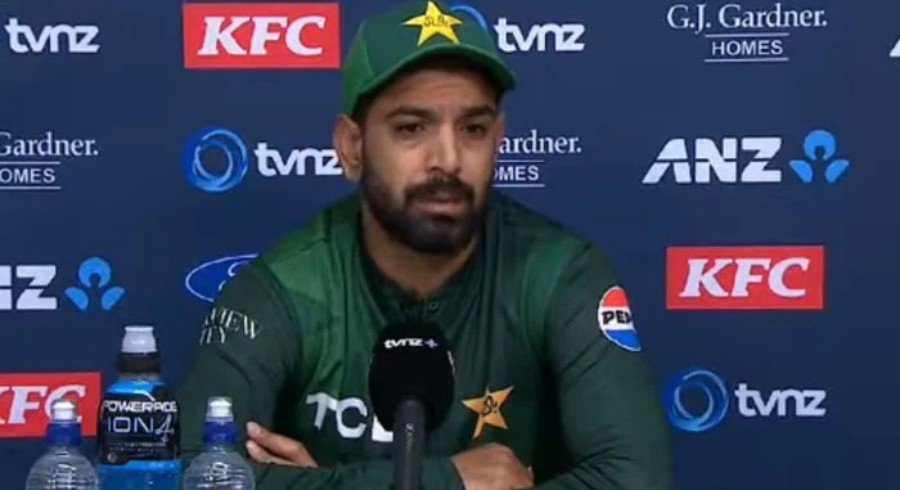 Pakistani cricketer Haris Rauf reacts after Pakistan's second T20 loss against New Zealand, expressing concerns over the team's decline