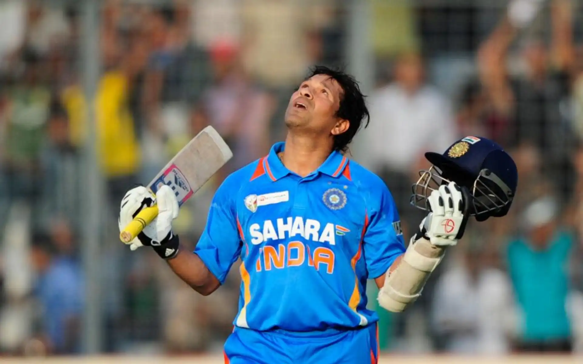 Sachin Tendulkar celebrating a century, symbolizing his timeless cricket records and legendary career