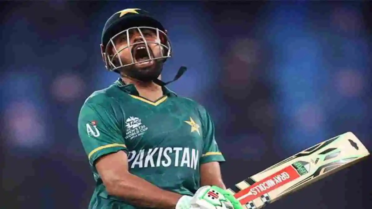 Pakistani cricketer Babar Azam looking disappointed during a match amid criticism over his recent form and team dynamics